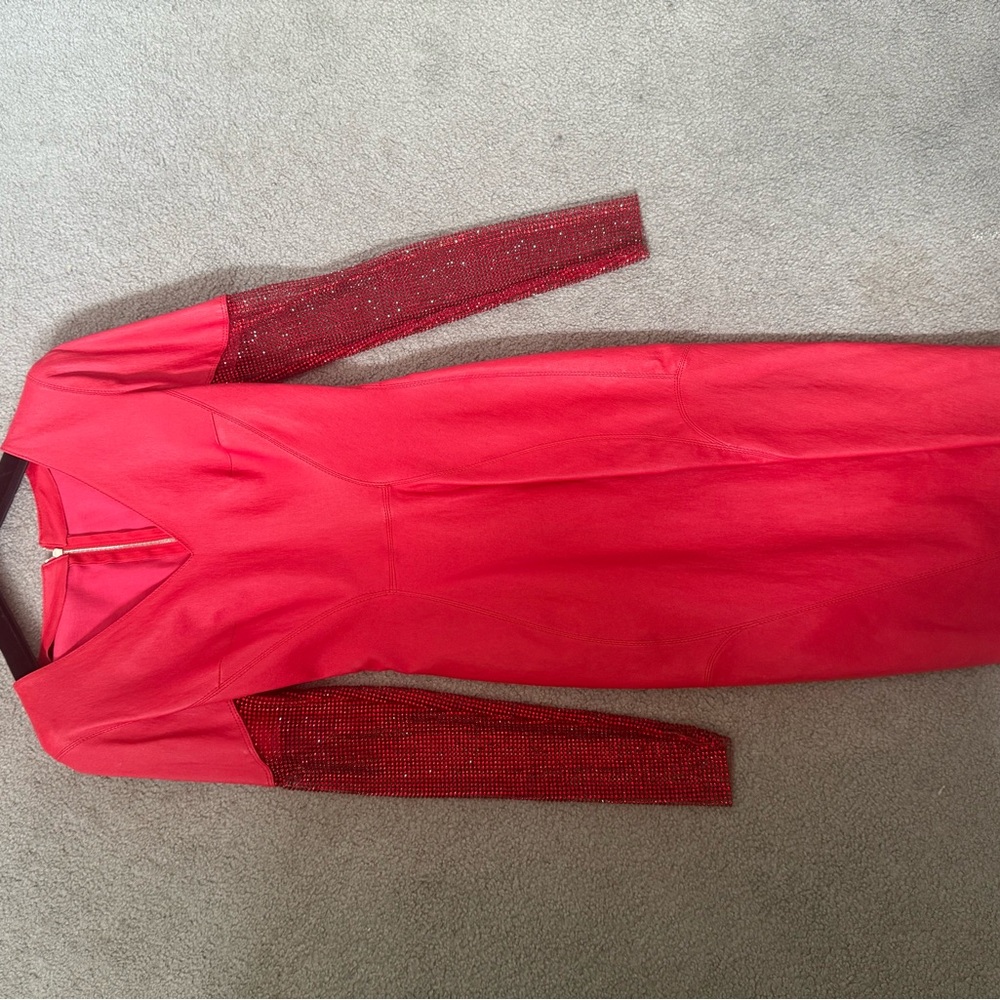 Elegant Red Long Sleeve Dress